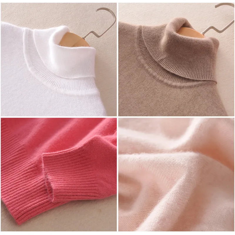 Cashmere sweater women's high collar women plus size winter knitted cashmere sweater for women warm sweaters Women