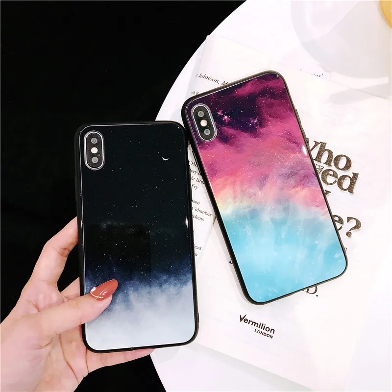 Abbery милый телефон чехол для iPhone 6 6s 7 8 Plus X XR XS Max зеркальный звездное небо Аврора