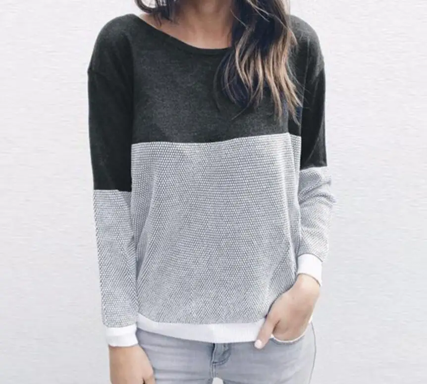 Winter Sweaters Women 2018 Fashion Casual Loose Jumpers Korean Pullovers Knitting Pullovers Patchwork V Neck Hollow Out Sweater