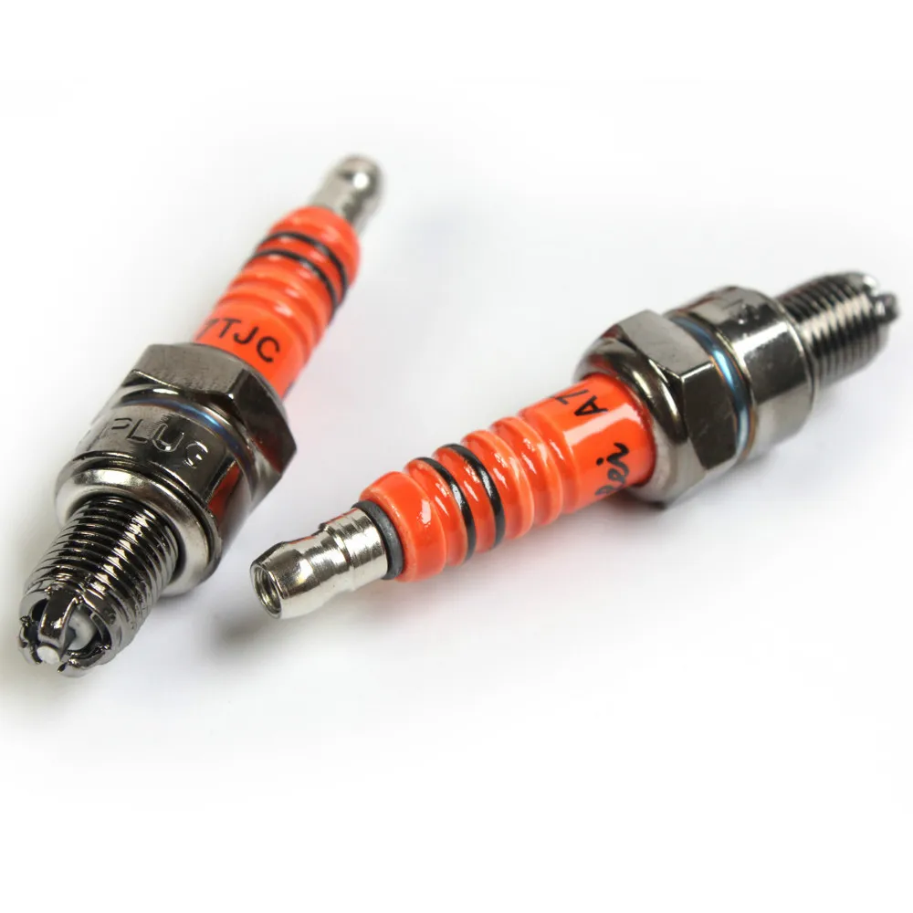 2x A7TC мотоцикл свечи 50cc 70cc 90cc 110cc 125cc ATV Dirtbike 50 125 150cc мопед скутер A7TJC три электрода |