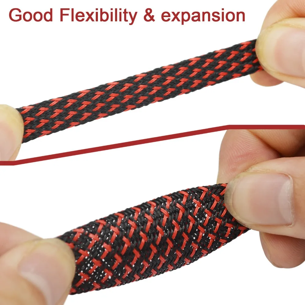 100ft 30m BlackRed 4 6 8 10 12 14 16 мм плетеная оплетка для домашних животных расширяемый рукав