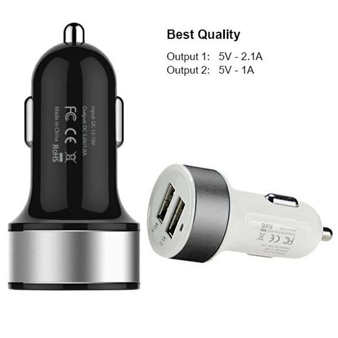 

Etmakit 5V/2.1A Dual USB Multifunction Charging Car Chager Safe For All Mobile Phones Tablet PC Adapter Socket Connector