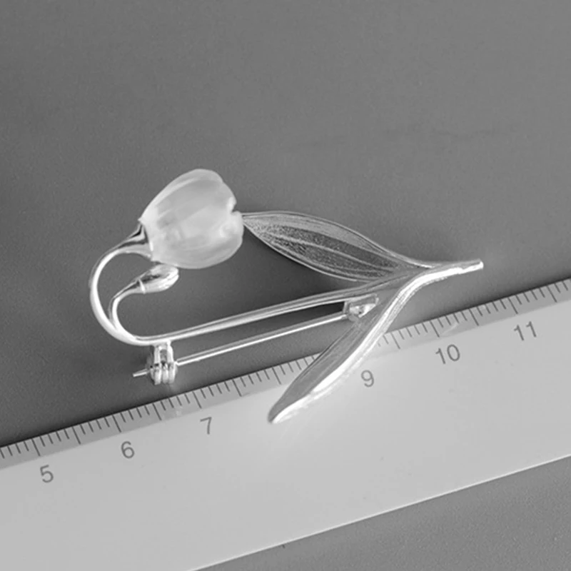 Lotus Fun реальные 925 серебро ручной работы Fine Jewelry Природный кристалл ландыш цветок