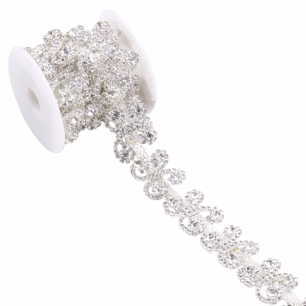 1 Yard 25mm Shiny Rhinestone Ribbon Sparkle Diamante Crystal Trim
