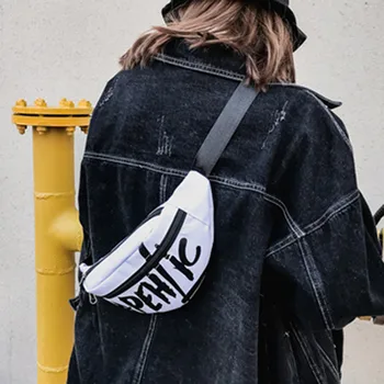 

Couple Schoolbag Chest Bag Women Men Fashion Shoulder Bags Travel Hiking Purse Letter Collection Waist Pack Luminous Bag