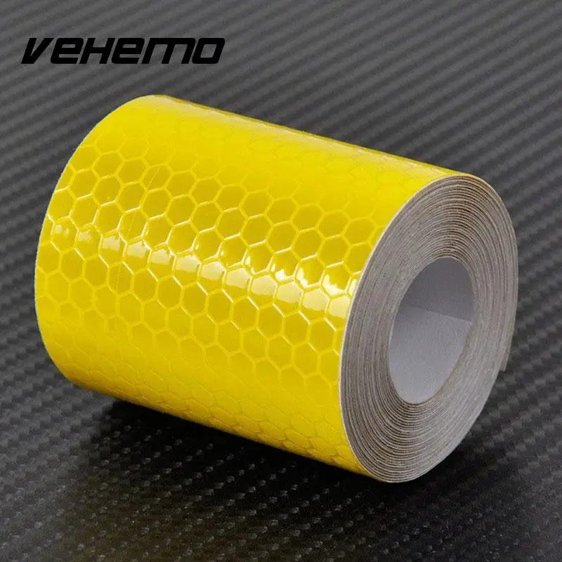 

VEHEMO 5cmx3m Safety Mark Reflective tape stickers car-styling Self Adhesive Warning Tape Automobiles Motorcycle Reflective Film