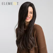 Element 26 дюймов синтетический парик с боковой бахромой натуральный головной убор мода Glueless Ombre волосы Замена вечерние парики для женщин