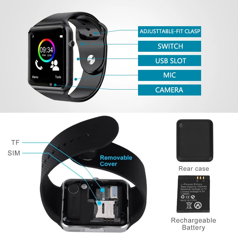 2019 Bluetooth Смарт часы для мужчин и женщин спортивные наручные Поддержка 2G SIM Камера