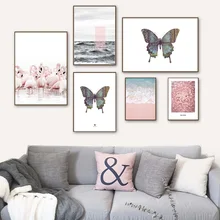 Ocean Beach Pink Landscape Flower Wall Art Canvas Painting Nordic Posters And Prints Wall Pictures For Living Room Home Decor Ocean Beach Pink Landscape Flower Wall Art Canvas Painting Nordic Posters And Prints Wall Pictures For Living Room Home Decor