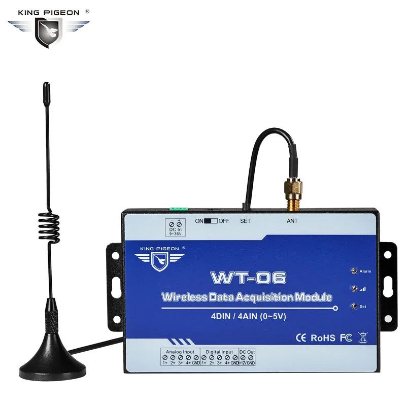 Беспроводной 433 МГц LoRa модуль сбора данных поддерживает 4 аналоговых Вход (0 ~ 5 V) и 4 цифровых Вход s 3 до 5 км Modbus RTU ведомого WT-06