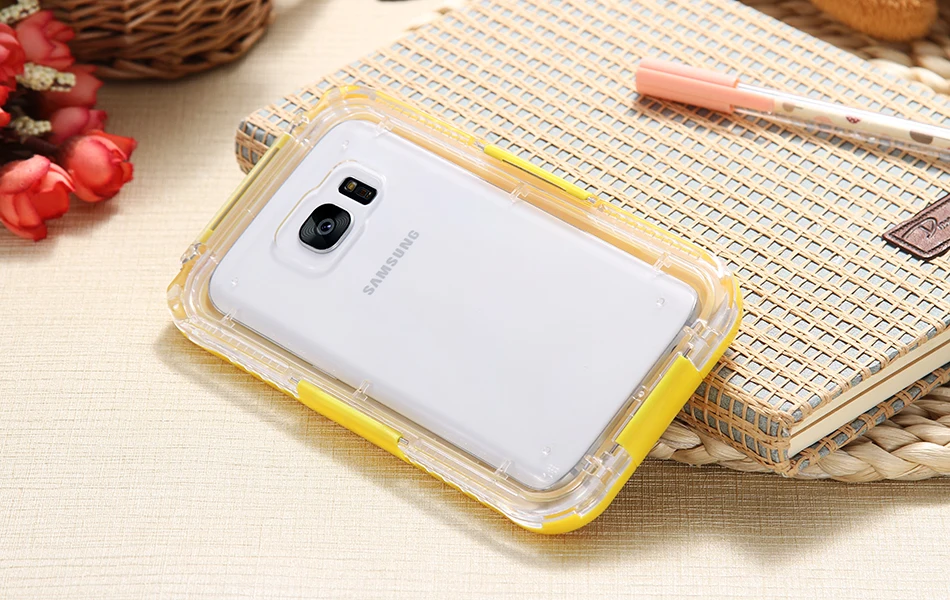 For Samsung Galaxy S7 S7 edge Waterproof Case Diving Underwater Watertight Cover Universal Hard PC+TPU Full Clear For S7 S7 Edge (13)