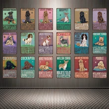 [Mike86] собаки валлийский корги и борзый оловянный знак на заказ плакат личность Классический Металл живопись Декор Искусство YY-25