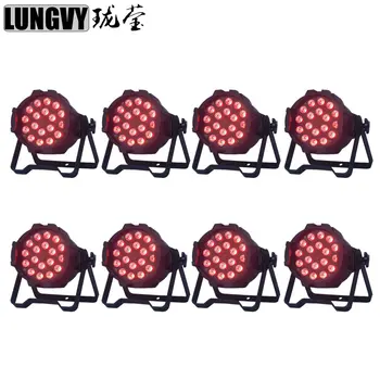 

Free Shipping 8pcs/lot 18x10w 4in1 RGBW Led Par Light DJ Disco DMX512 Stage Lights Professional Dj Equipment
