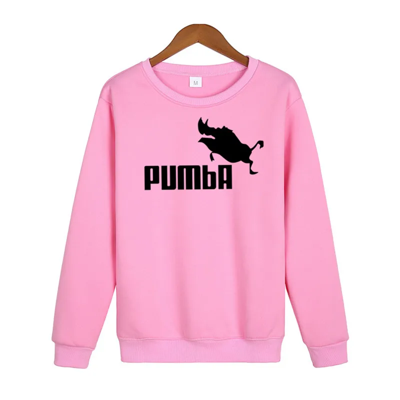 Autumn Winter Sweatshirt letter print Pumba pink beige Black Hooded Sweatshirt Men women fashion Brand in pullover clothing