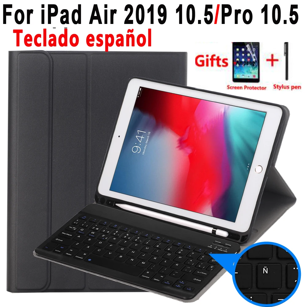 Чехол с испанской клавиатурой для Apple iPad Air 2019 10 5 3 го поколения A2152 A2153 A2154 A2123 Pro A1701