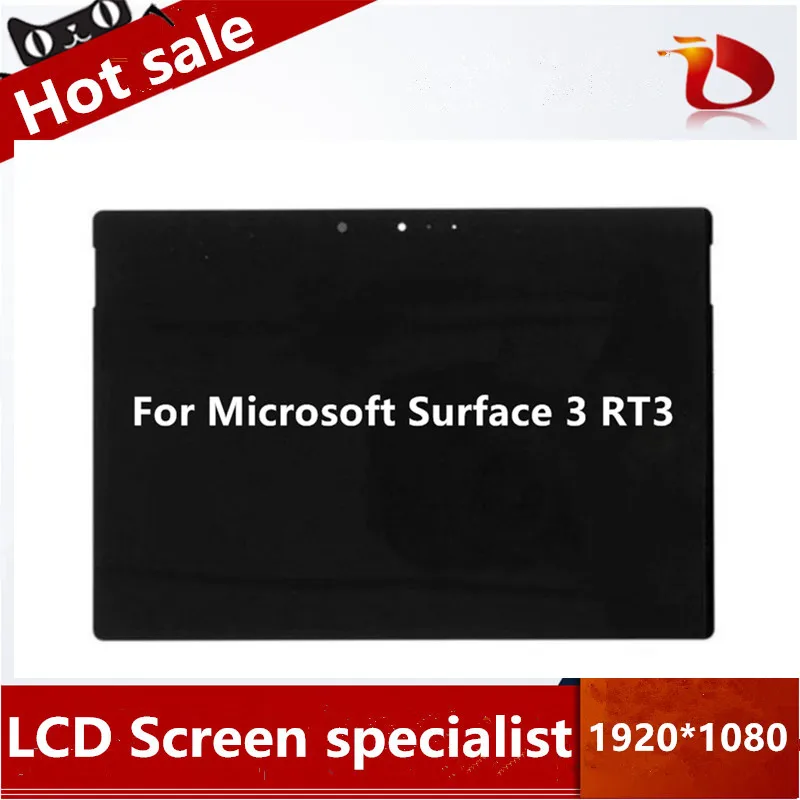 Для Microsoft Surface 3 RT3 ЖК дисплей экран дигитайзер в сборе X890657 008 1645 1657 запасной