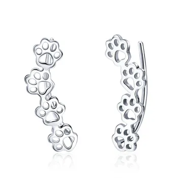 

10 pair 925 Lovely Earings Paw trail Earrings For Women Wedding Party Cute Female Jewelry
