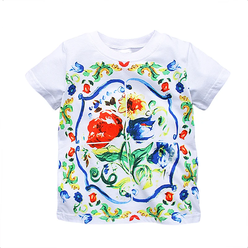 

Girl T shirt for Kids Clothing Brand Baby Girls Summer Tops Flower Children Tee Shirt Fille Princess T-shirts for Girl Clothes