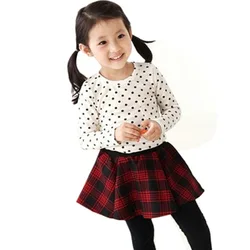 

NewToddler Baby Girls  Casual Cotton  Polka Dot Long Sleeve T-shirt Tops Blouse