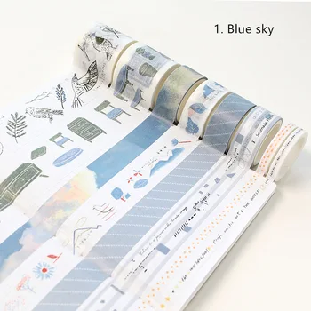 

6 set/Lot Decoration color washi tapes Red life Yellow autumn masking tape Scrapbooking stickers household Stationery FJ324