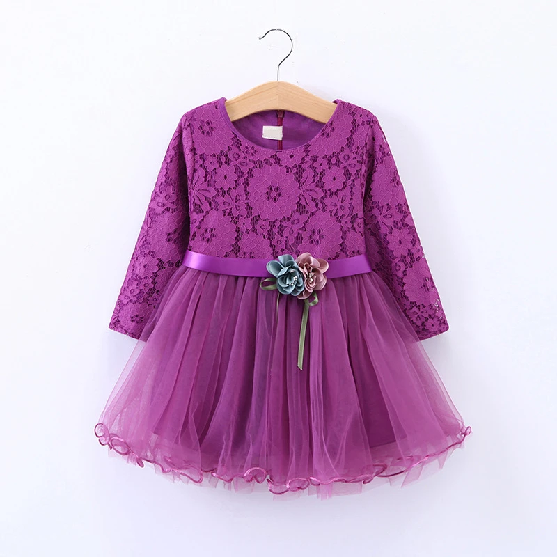 Girls Sweety Lace Floral Dresses Baby Girl Princess Birthday Party Ball Gown Tutu Dress Toddler