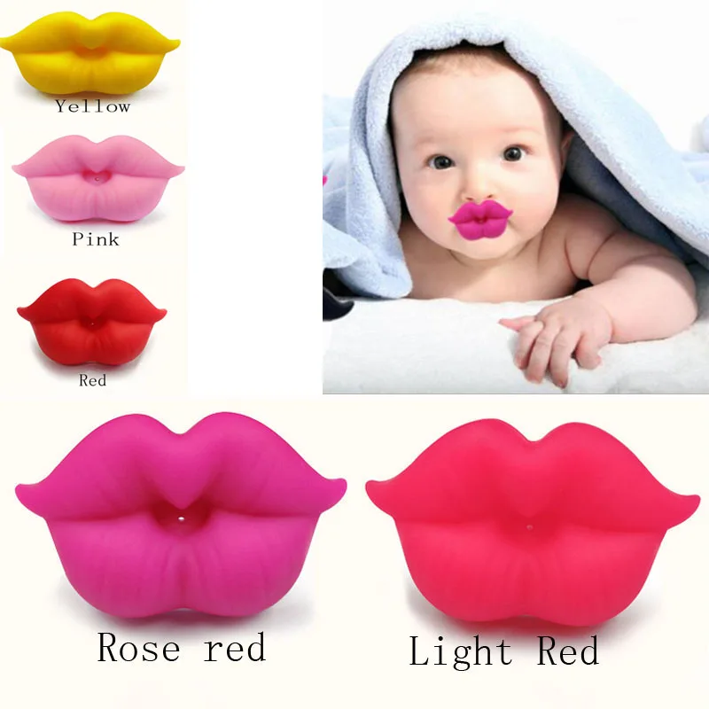 

New lovely lip shape full silicone pacifier cute baby pacifier