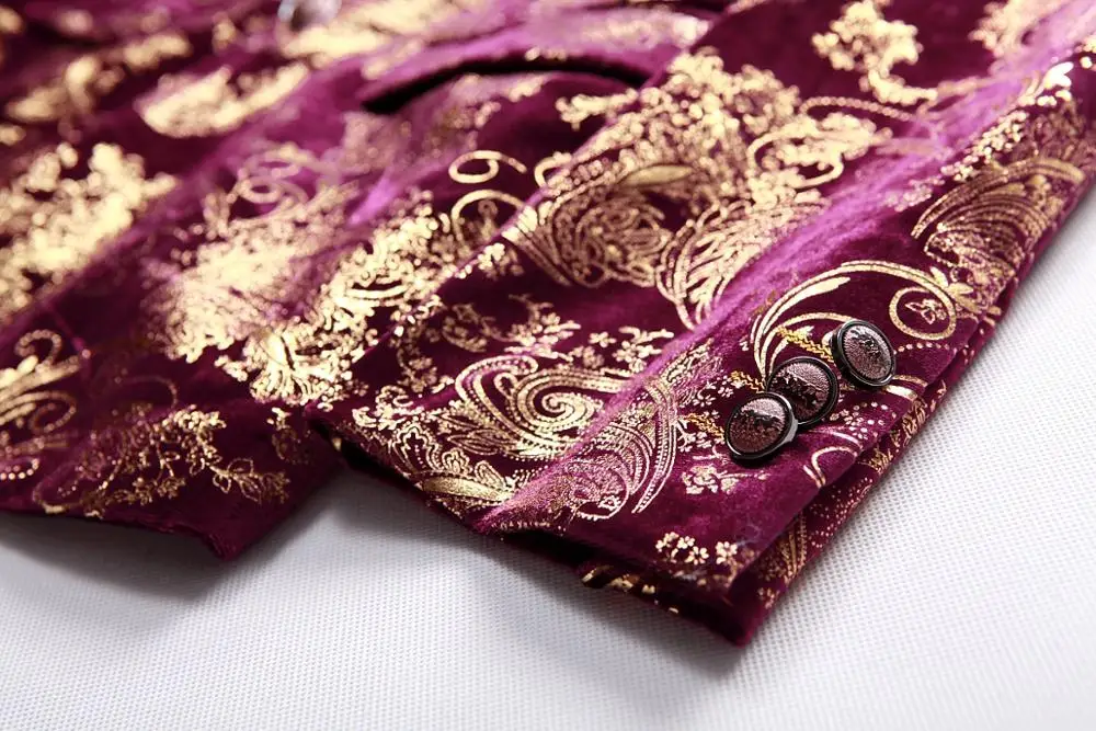 2019 New Men'S Printed Suit Jacket High-End Fashion Personality Party Purple Red Gentleman Formal Suit 2019 New Men'S Printed Suit Jacket High-End Fashion Personality Party Purple Red Gentleman Formal Suit