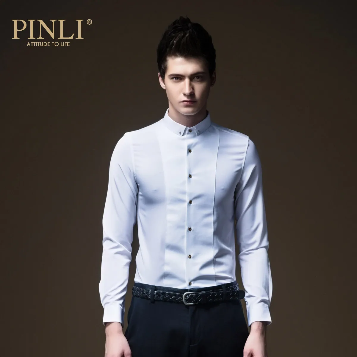 Camiseta Masculina Blusas Pinli Pin осенний мужской костюм тонкий воротник рубашка чистый цвет
