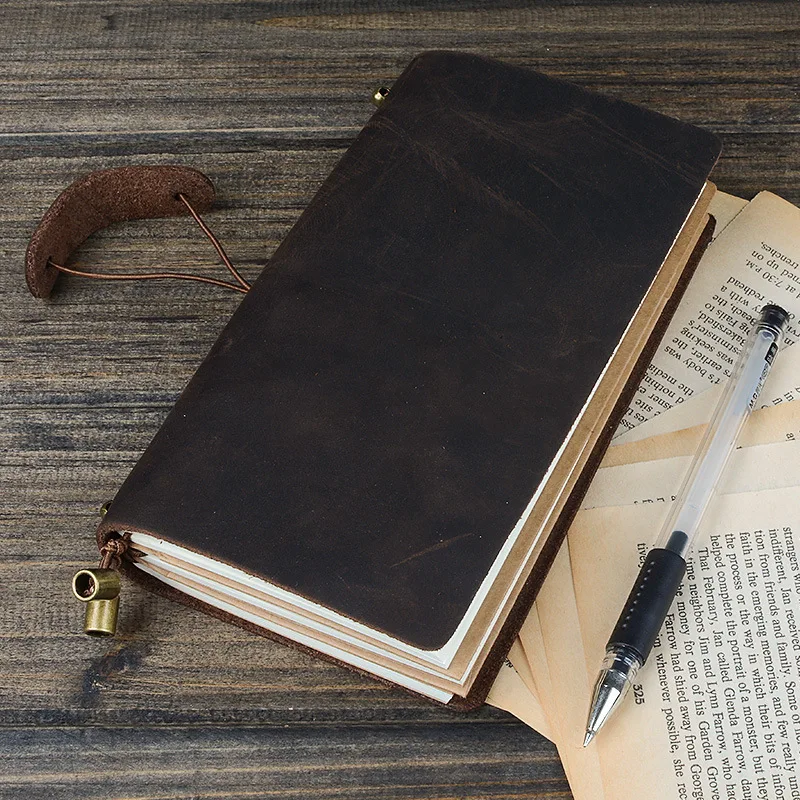 Climemo Brand Genuine Leather Notebook, Retro Cowhide Bullet Journal, Drawstring Planner Agenda Diary Climemo Brand Genuine Leather Notebook, Retro Cowhide Bullet Journal, Drawstring Planner Agenda Diary