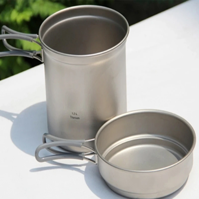 Keith titanio Set Camping Cookware caldero y sartén caza que acampa Traving Picnic senderismo Camp Cook Set 195G ti6013
