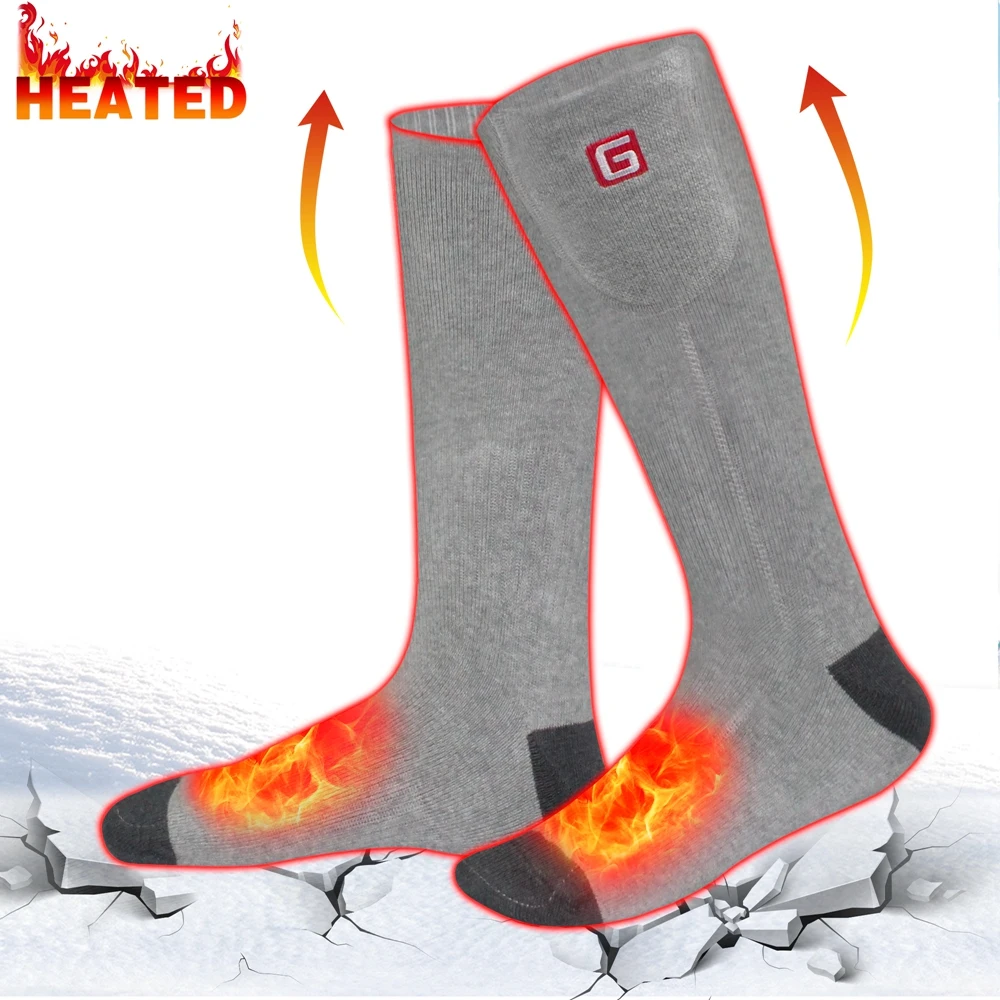 GLOBAL VASION Electric Heated Socks Rechargeable Battery Chronically Cold Feet 