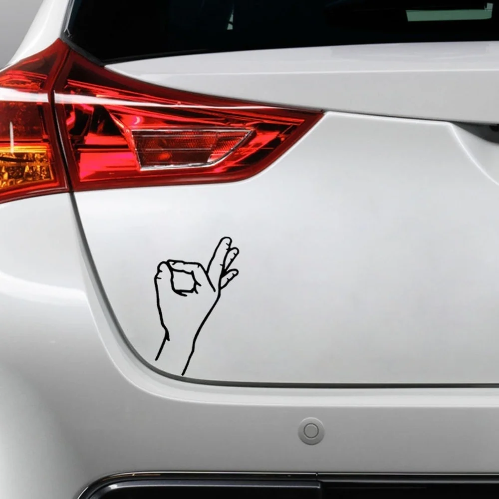 

Funny OK Finger Car Decoration Sticker Reflective Sticker Window and Bumper Creative Stickers