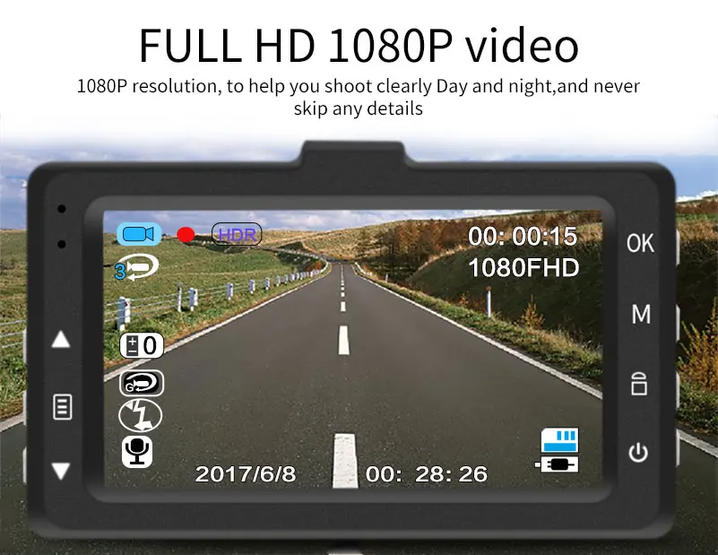 Navotek 96655 Dash камера Full HD 1080P Автомобильный видеорегистратор Автомобильная камера 170 градусов широкоугольный видеорегистратор регистратор DVR