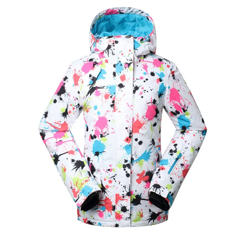 Gsou лыжная куртка для женщин хлопок Профессиональный сноуборд пальто ветрозащитный 10000 термо красочные-30 градусов Женские Дышащие - Цвет: 01