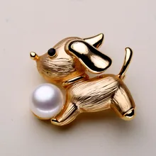 Маленькая собака жемчужные броши изысканное украшение на свадьбу/помолвка для женщин Рождественский подарок