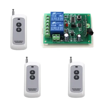 

DC 12V 2 CH Receiver Wireless Remote Switch RF Radio Control Switches System Relay Receiver Transmitter Learning Code Momentary