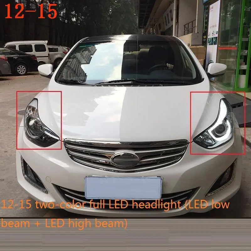 Боковой указатель поворота внешний стиль авто Drl светодиодные дневные ходовые части фары автомобильные фары в сборе для hyundai Elantra - Цвет: MODEL F