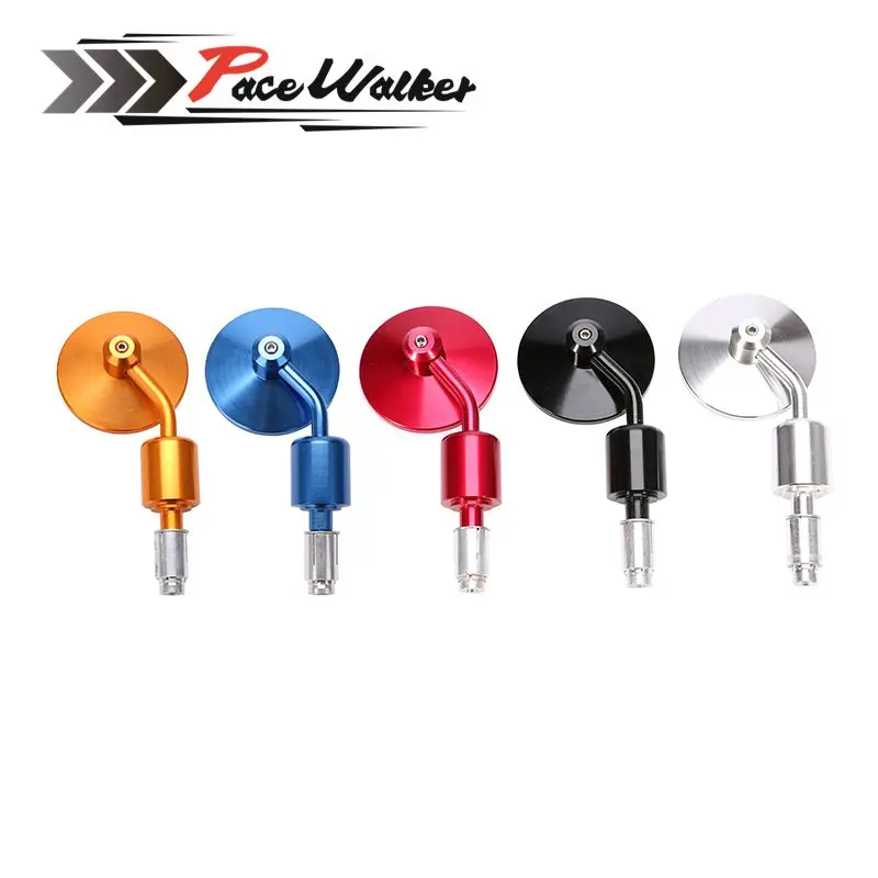 

PACEWALKER - Motorcycle CNC Aluminum Rear View 3" Handle Bar End 7/8" Mirrors Round