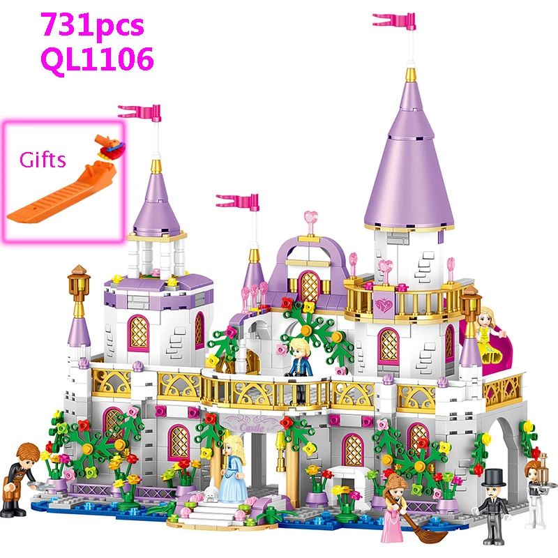 Comprar 731 Uds. Bloques de construcción románticos princesa Castillo compatibles con juguetes Legoed para niñas regalos para niños bloques de construcción para niños