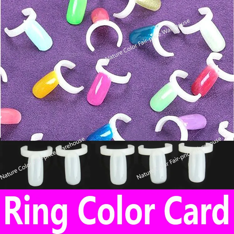 

1piece Ring Color Card Fake False Nail Tips Chart Swatches Practice Display Tools Plastic Board set Gel Polish Bottle Neck Show