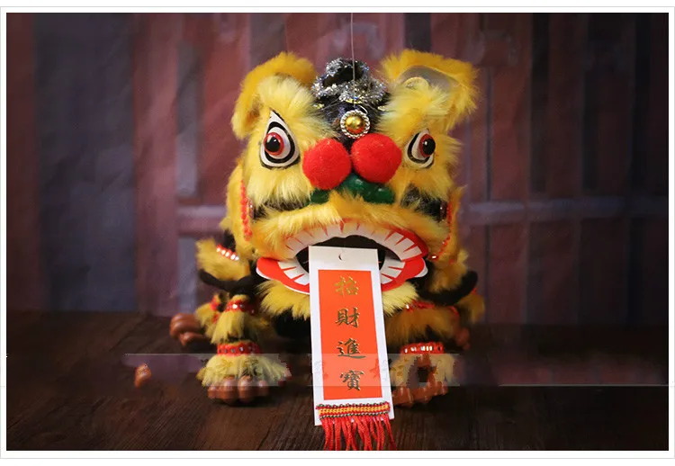 28CM Big Chinese Traditional Plush Toys Marionette Lion Dance Puppet Custom Performance Projects Creative Novelty Gift Toy