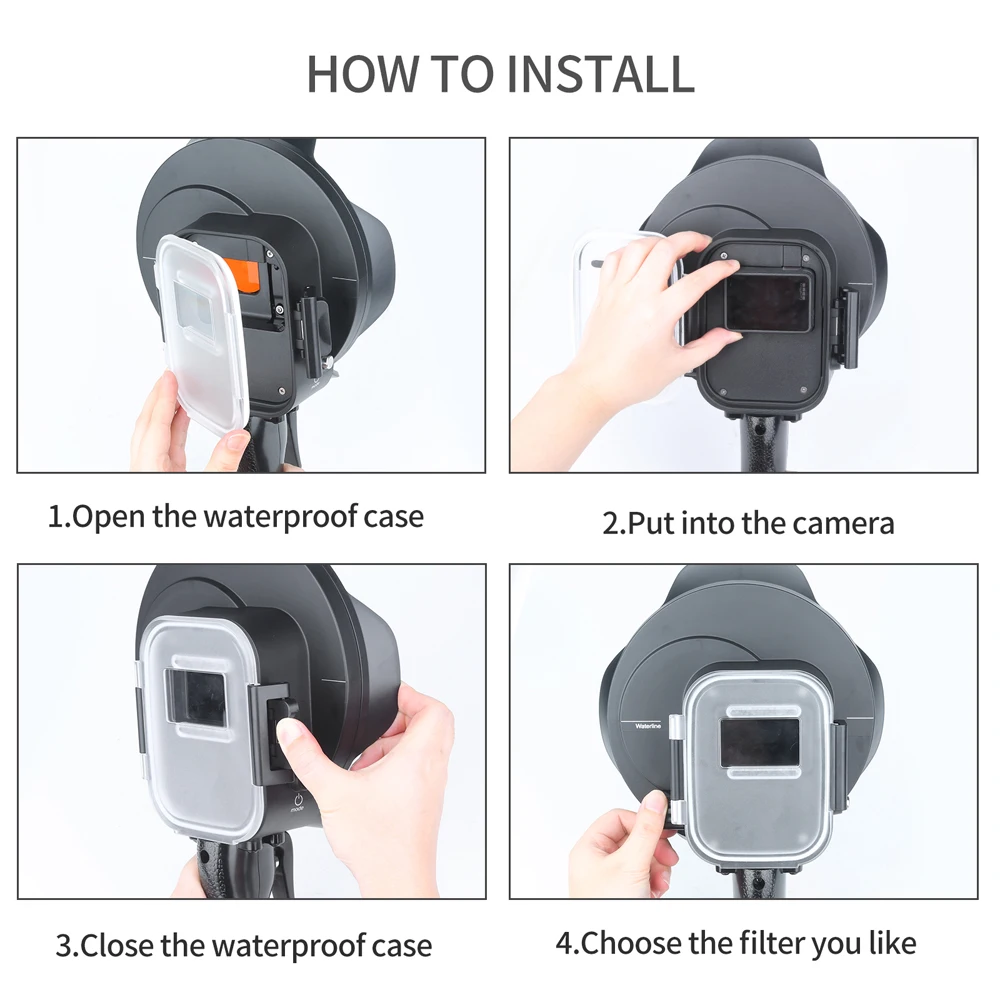 Водонепроницаемый купольный портовый фильтр, переключаемый купольный чехол для дайвинга, триггер для GoPro Hero 7 6 5, черный корпус для Go Pro 7 6, аксессуары
