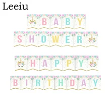 

Leeiu Unicorn Bunting Flags Happy Birthday Banner Baby Shower Birthday Party Decoration Unicorn Party Supplies Kids Favors