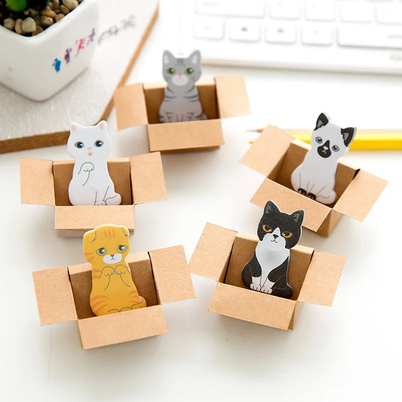 

3D Cats Memo Pad Cartoon Animal Paper Sticky Notes Cute Writing Pads Post It Mark For Book Office School Supplies Stationery