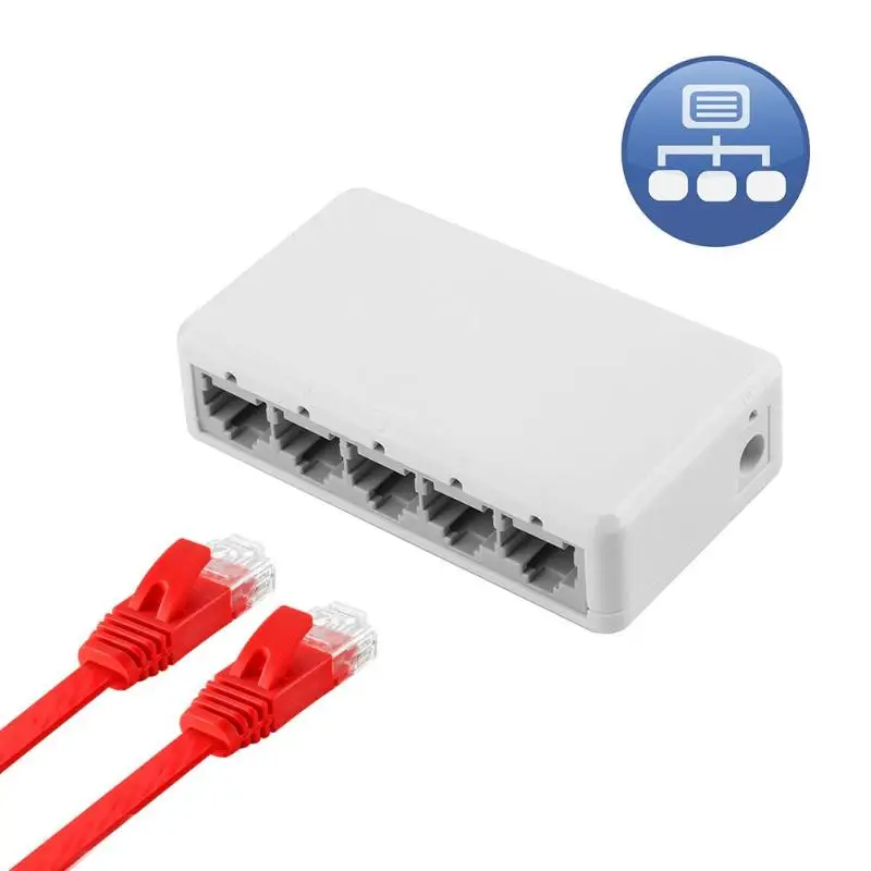 Коммутатор с портами 5/10 10 100 Мбит/с RJ45 LAN Ethernet быстрый настольный сетевой