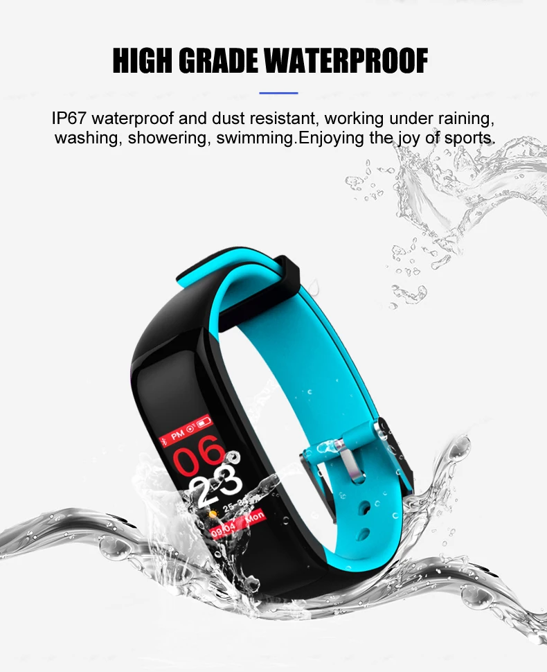 Torntisc Smart band P1 PLUS Color display Fitness Bracelet Heart rate tracker Blood Pressure Monitor Smart Wristband IP67 Waterpoof (6)