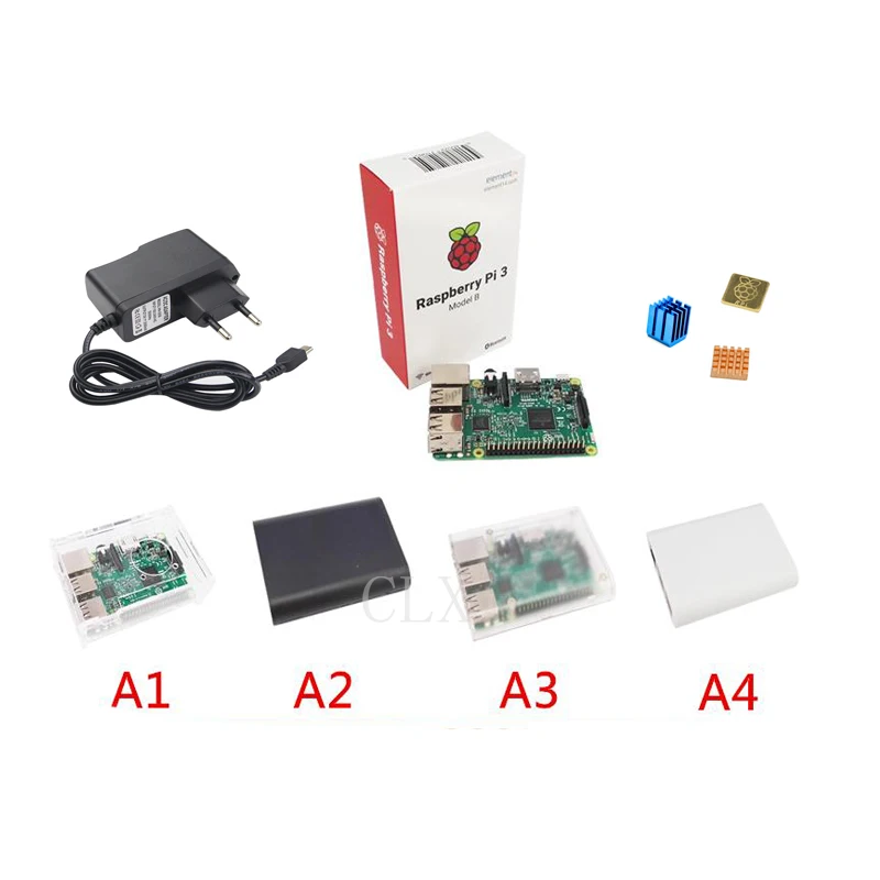 Raspberry Pi 3 Starter Kit + Raspberry pi 3 +case+ Power + Heat Sink for Raspberry pi 3