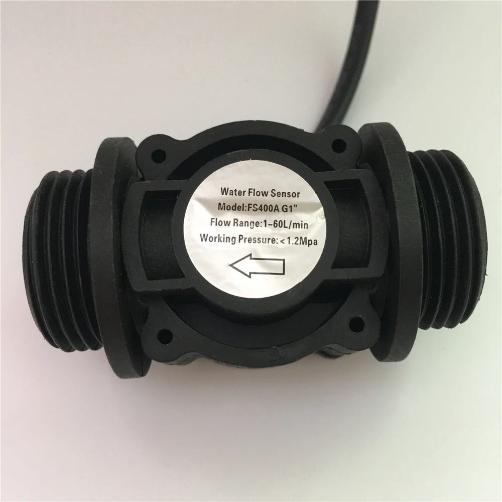 

FS400A G1" flow rate 1~60 L/min water Plastic Hall flow sensor meter water liquid rate