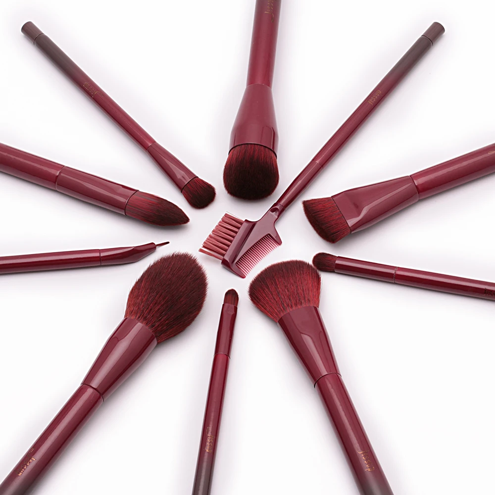 Ceny Jessup 10 sztuk pędzle do makijażu zestaw pędzelków włosy syntetyczne przybory kosmetyczne kosmetyki zestawy makijaż fundacja Powder eyeliner concealer
