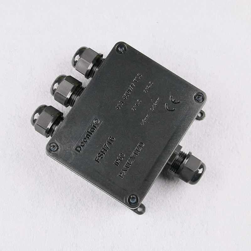 

Waterproof junction box wiring shell plastic IP68 one into three out of the bottom line box with terminal